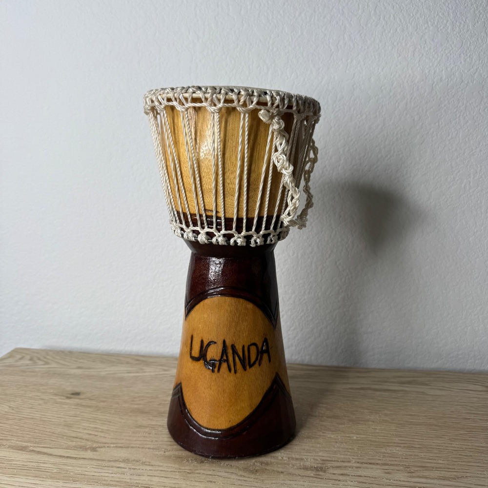 Handcrafted Uganda Wooden Djembe Drum Traditional Percussion Instrument 11 Inch